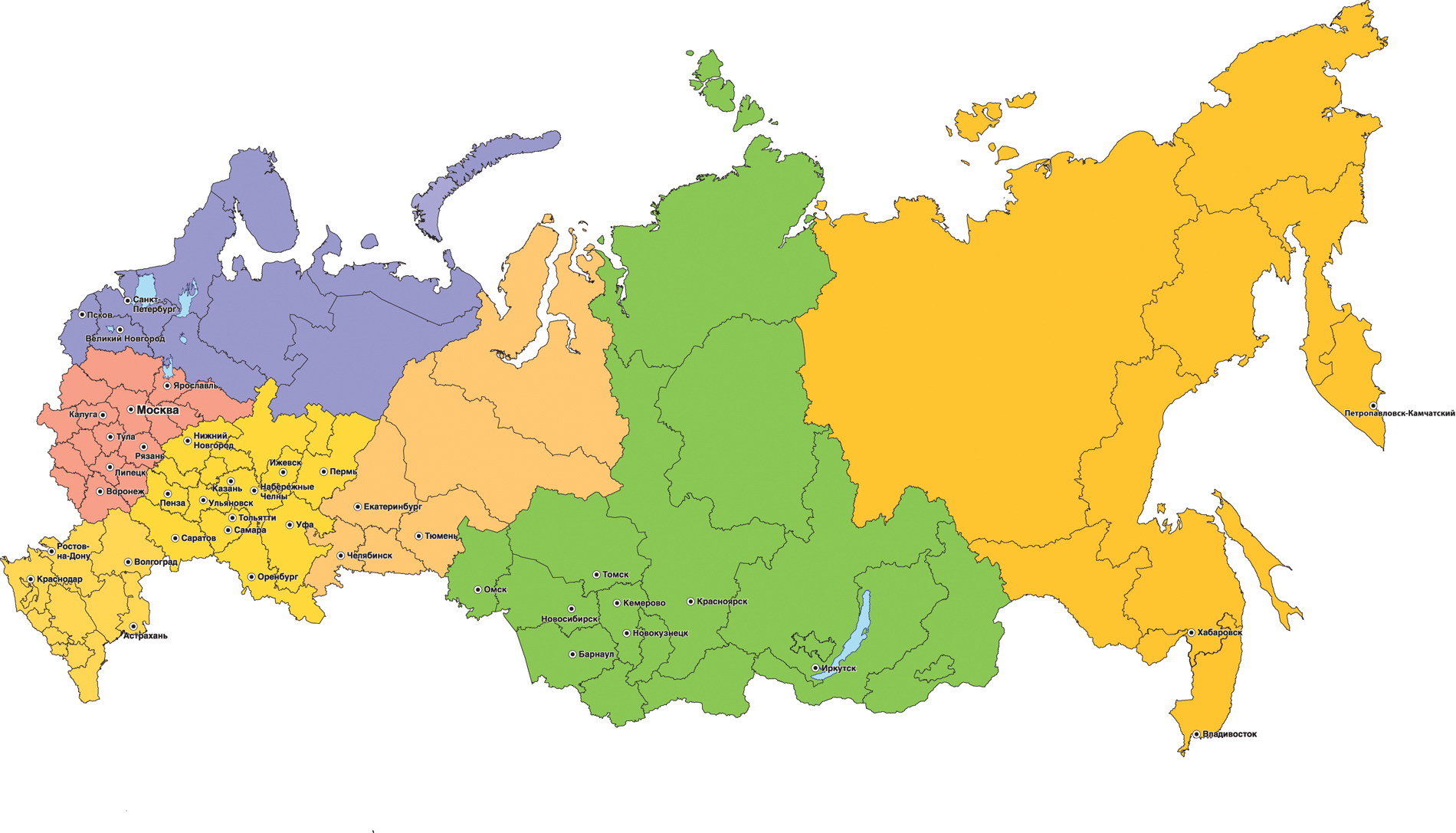 Карта России территория России