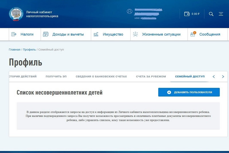 Фнс 2021. Профиль в личном кабинете налогоплательщика. Семейный личный кабинет налогоплательщика. Раздел профиль в личном кабинете налогоплательщика. Вкладка семейный доступ в личном кабинете налогоплательщика.